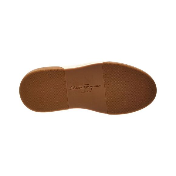 Ferragamo Cassina Croc-Embossed Leather Sandal, Brown